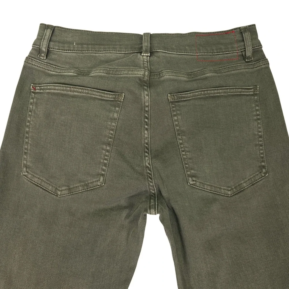 Marine Layer Slim Straight Pants Mens 30‎ Olive Green Denim Jeans Excellent